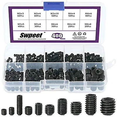 400 Pcs Allen Head Socket Hex Grub Screw Assortment Kit Including 10 Sizes Set • $12.57