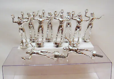 10  Vintage Silver Metal Football  Trophy Figures Top Tops Trophy  Metal   • $8