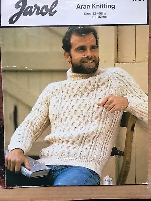 £1.75 • Buy Jarol Knitting Pattern Mens Ladies Cabled Sweater Jumper Aran Sizes 32-46 Inch