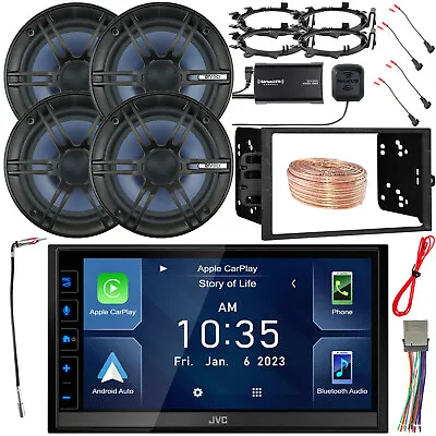 JVC Bluetooth Car Radio 4x 6.5  Speaker XM Tuner Select 98-Up GM Install Kit • $482.99