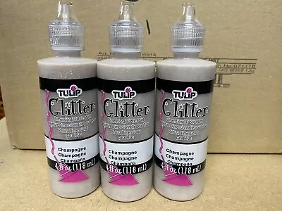 3 Tulip Glitter Fabric Paint Soft Dimensionalchampagne Glitter Paint 4fl Oz • £19.99