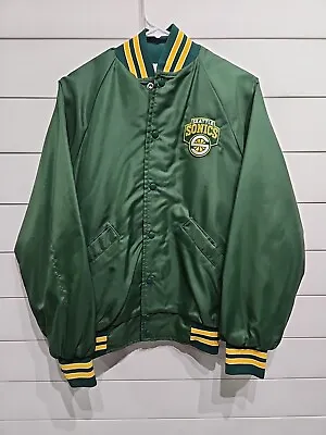 Vtg Seattle Supersonics NBA Basketball Varsity Team Jacket Mens Medium SONICS • $139.95