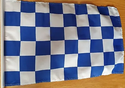 Blue & White Check Flag 18 X 12  Chelsea Everton Brighton Cardiff City Football  • £3.95