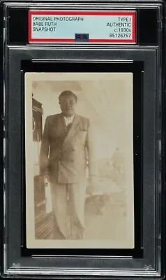 1930s Babe Ruth PSA Type 1 Photo ORIGINAL SNAPSHOT  NEW YORK YANKEES Rare • $899.99