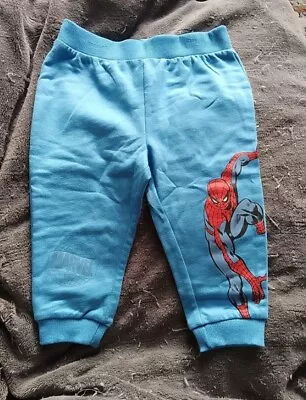 Disney Marvel Baby 9-12 Months Blue Spiderman Jogging Bottoms • £3