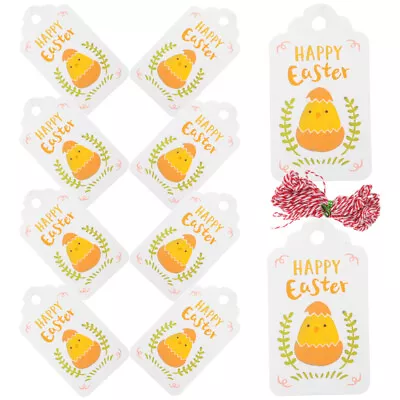  300 Pcs Easter Tag Labels Chick Tags Spring Gift Jute Thread • £14.82