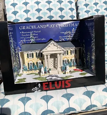 Elvis Graceland At Christmas House W Box Lights & Music Plays 5 Songs LED Lights • $334.95
