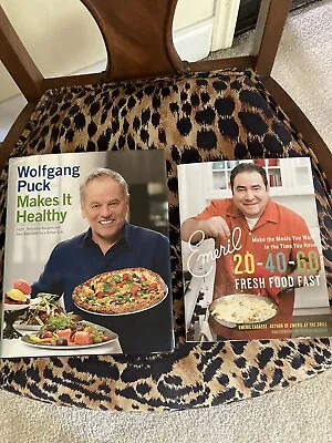 Signed • Wolfgang Puck Makes It Healthy Autographed&Emeril Signed ￼￼ Cookbook • $13.99