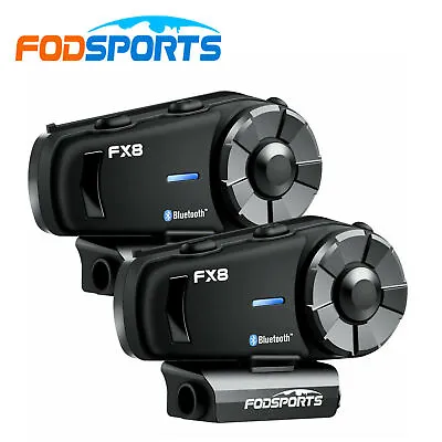 Fodsports FX8 2000M Motorcycle Intercom Bluetooth Headset Helmet FM For 8 Riders • $151.99