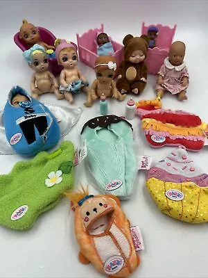 $24 • Buy Huge Lot Zapf Creation Baby Born Surprise Mini Dolls  Outfits Costumes