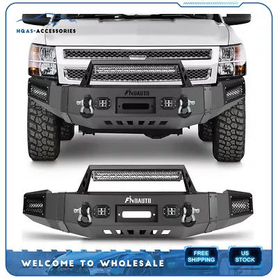 For 2007-2013 Chevy Silverado 1500 W/Fog Light+Winch Plate Front Bumper Assembly • $677.59