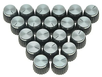 KAISH 20 Guitar AMP Amplifier Knobs Black/Silver Cap Push On Knobs Fits Marshall • $13.99