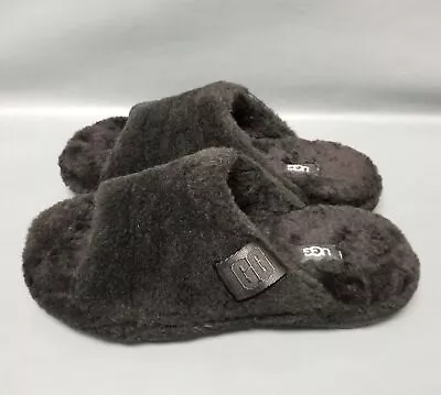 Authentic UGG Men's Fluff You Black Slide Slipper Size 8 S/N 1117473 COA • $30