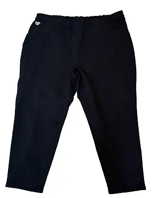 Quacker Factory Dream Jeannes  Pull-On Black Pants Cotton Stretch Sz 3X NWT • $17.24