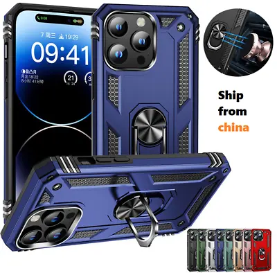 Army Case Cover FOR IPhone Shockproof Military TPU Layer RING Stand Knock Heavy • $8.55