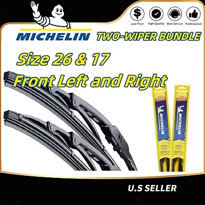 2 Michelin Conventional Wiper Blade Size 26 & 17 Front Left And Right • $25.16