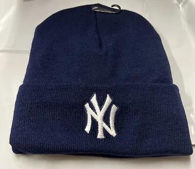 New York Yankees Blue  CUFFED LINED Beanie Winter Hat New • $14.99