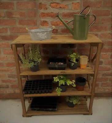 £49.99 • Buy Staging Greenhouse Racking Flower Shelving Potting Bench Shelf Wooden 4 Tier