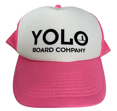 $26 • Buy Yolo Board Company Baseball Cap Trucker Hat Snapback Adjustable Mesh Pink Cobra