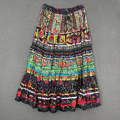 Travel Smith Skirt Womens Large Colorful Floral Maxi Lined Boho Gypsy Hippie • $49.95