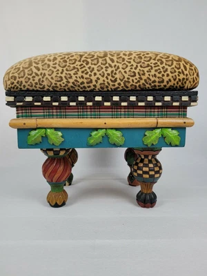 $129.99 • Buy Leopard Print Ottoman Puff Footstool House Of Hatten Handcrafted In Philippines