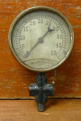 Vintage Standard Gauge Mfg Co Cast Iron Brass Steam Pressure Gauge Syracuse NY • $74.95