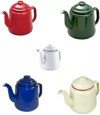 14cm FALCON ENAMEL TEAPOT TEA POT 3 PINTS 1.5L TRADITIONAL OLD VINTAGE CAMPING • £17.95