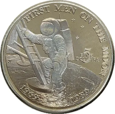 1989 Marshall Islands $5 TONED First Men On The Moon Commemorative Coin • $7.60