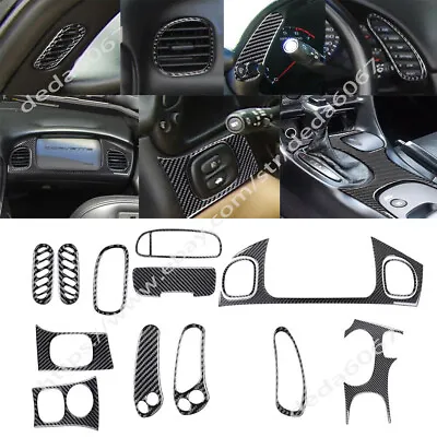 14Pcs Carbon Fiber Interior Full Set Trim Kt For Chevrolet Corvette C5 1998-2004 • $108.93