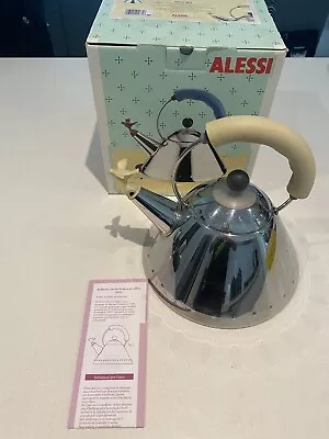 Alessi Michael Graves Kettle 9093 Cream Handle With Bird Whistle Good Condition. • $95