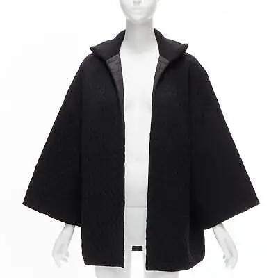 $229.99 • Buy New MISSONI Double Thermore Black Textured Quilted Trapeze Wide Sleeve Coat IT40