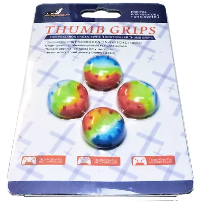 $7.90 • Buy 4 X Thumb Grips For PS4 PS5 XBOX ONE Xbox Series X Toggle Cover Caps - Rainbow