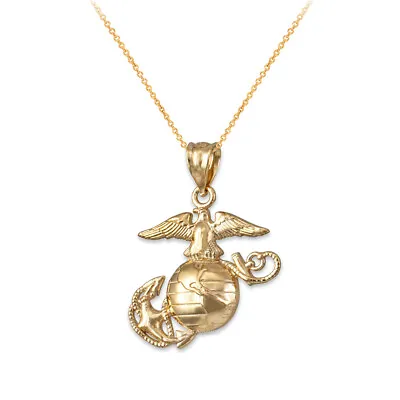 Gold US Marine Corps Womens Charm Necklace • $79.99