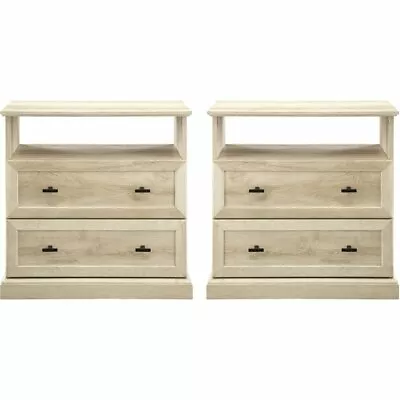 Clyde Classic 2-Drawer Nightstand Set In White Oak • $365.90