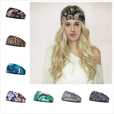 £1.65 • Buy Women's Wide Elastic Headband Turban Hair Band Sports Running Yoga Head Wrap NEW