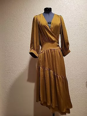 Camel Mustard Seed Women Tiered Wrap Dress Size Medium Nwt • $28