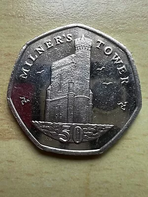 Isle Of Man 2016 Milners Tower 50p ✨  Territories Coin ✨ Circulated ✨ • £4.99