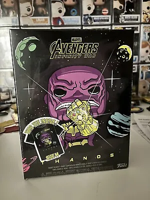 Funko Pop! Bobblehead And Marvel Avengers Infinity War Thanos Medium Tee Sealed • £22.13
