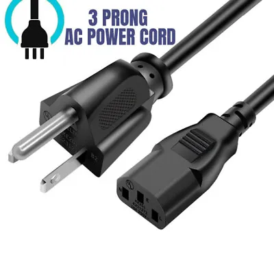 Lot Of 100 AC Power Cord Cable 3 Prong Plug 5FT Standard PC Computer Monitor • $71.68