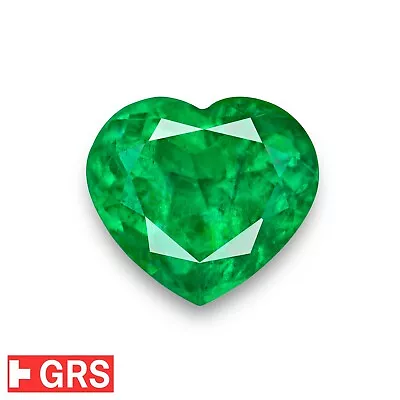 GRS Certified COLOMBIAN Emerald 5.34 Ct. Natural SPRING GREEN Heart EXCEPTIONAL • £13953.05