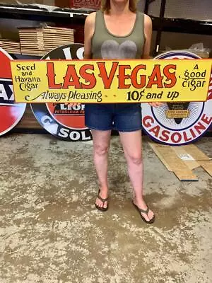 Antique Vintage Old Style Las Vegas Cigars Sign 48  Long Made USA • $99.95