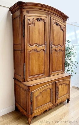 $3785 • Buy Rare Antique French Walnut Buffet Deux Corps Bookcase Armoire Dresser   - FR093
