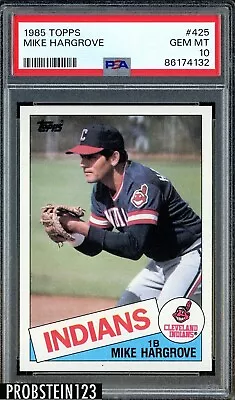 1985 Topps #425 Mike Hargrove Cleveland Indians PSA 10 GEM MINT • $81