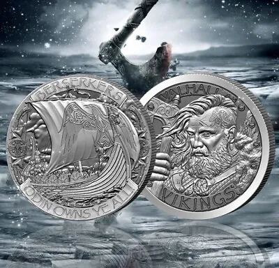 Valhalla Vikings 1 Oz .999 Fine Silver Round Odin Owns Ye BERSERKERS - IN STOCK! • $38.95