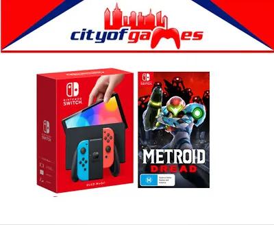 Nintendo Switch OLED Model Console Neon & Metroid Dread Bundle New In Stock • $659.95