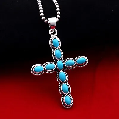 Mexican Turquoise Cross Pendant: A Timeless Christmas Gift Of Faith And Beauty • £53.31