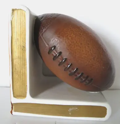 Lefton Vintage Football Bookend Japan H067 Ceramic White Gold Trim Sports  • $9