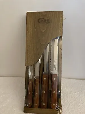 $155 • Buy Case XX Traditional New Old Stock Kitchen 4 Knife Set & Wood Display! Rare Find