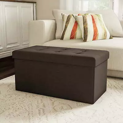 30-inch Folding Storage Ottoman With Removable Bin (Brown) • $25.48