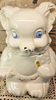 1940s Vintage Royal Ware Teddy Bear Cookie Jar W/ Lid (Read) • $39